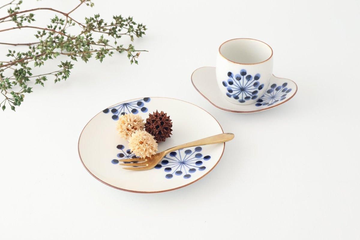 Yoshida Ware Round Plate Flower-dot 15cm/5.9in