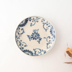 Round Plate Blue Flower Annan 15cm/5.9in | Mino Ware
