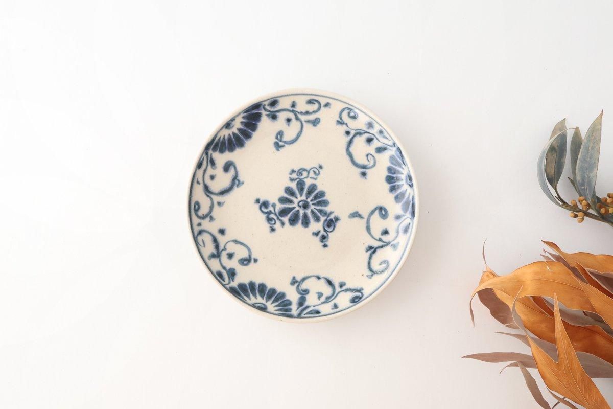 Round Plate Blue Flower Annan 15cm/5.9in | Mino Ware