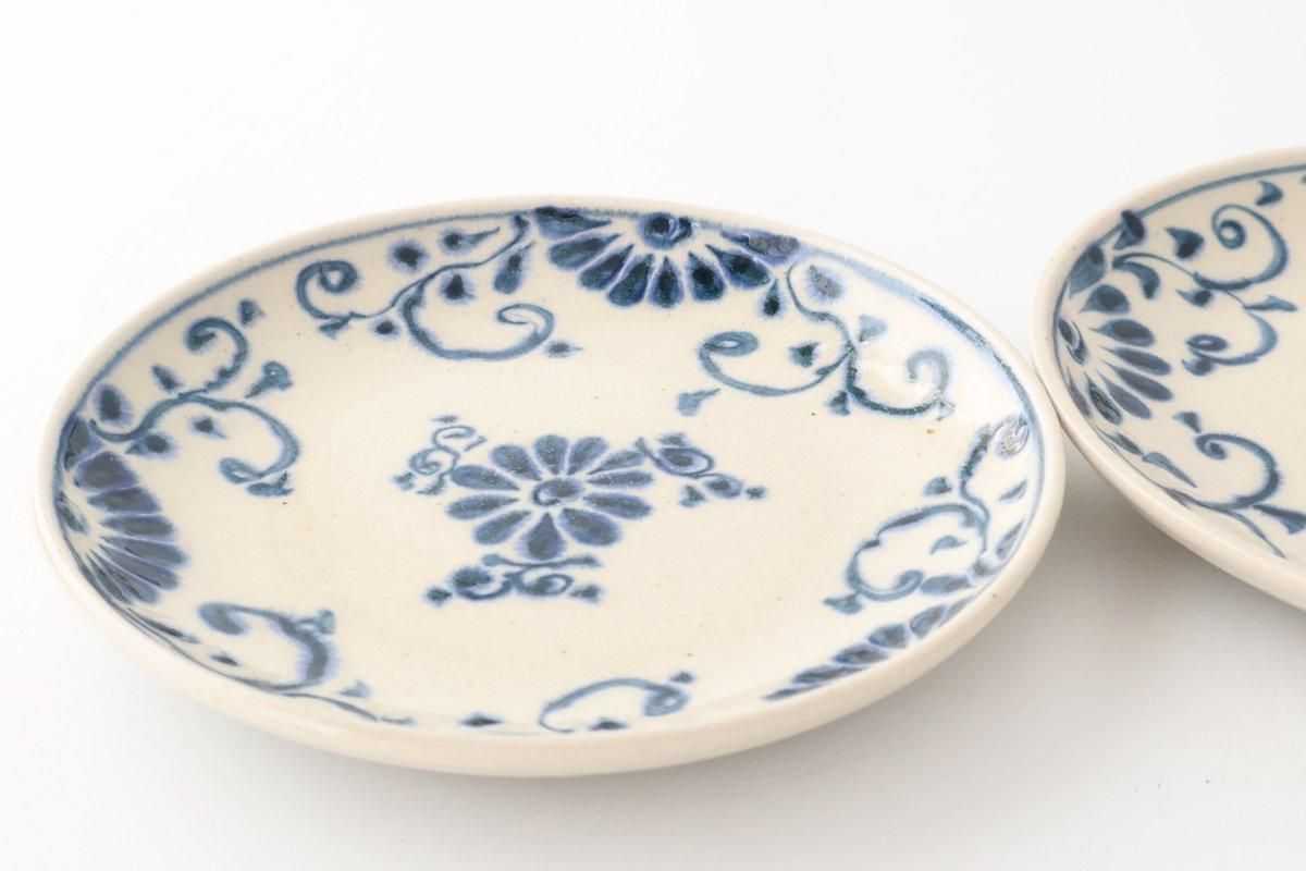 Round Plate Blue Flower Annan 15cm/5.9in | Mino Ware