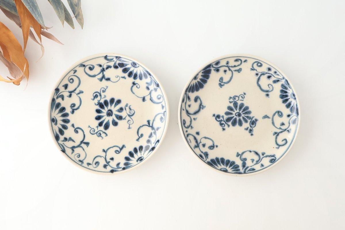 Round Plate Blue Flower Annan 15cm/5.9in | Mino Ware