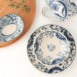 Round Plate Blue Flower Annan 15cm/5.9in | Mino Ware