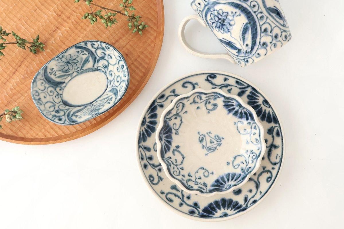 Round Plate Blue Flower Annan 15cm/5.9in | Mino Ware