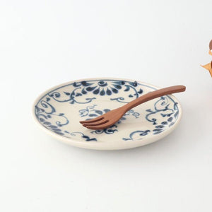 Round Plate Blue Flower Annan 15cm/5.9in | Mino Ware