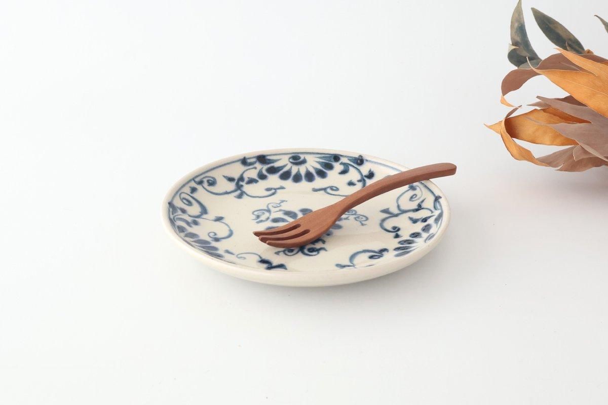 Round Plate Blue Flower Annan 15cm/5.9in | Mino Ware