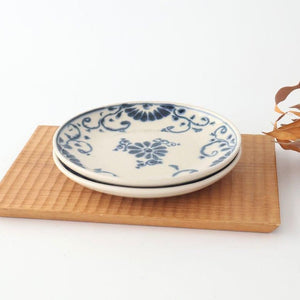 Round Plate Blue Flower Annan 15cm/5.9in | Mino Ware
