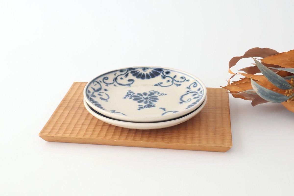 Round Plate Blue Flower Annan 15cm/5.9in | Mino Ware