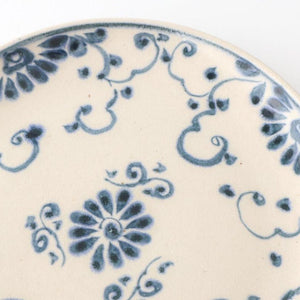 Round Plate Blue Flower Annan21cm/8.3in | Mino Ware
