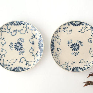 Round Plate Blue Flower Annan21cm/8.3in | Mino Ware