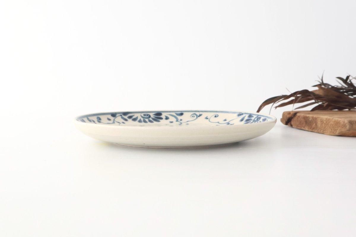 Round Plate Blue Flower Annan21cm/8.3in | Mino Ware