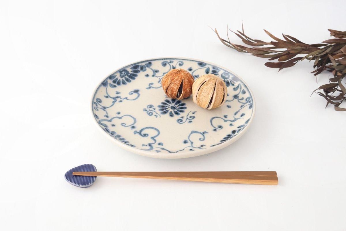 Round Plate Blue Flower Annan21cm/8.3in | Mino Ware
