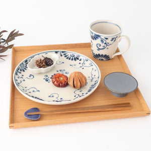 Round Plate Blue Flower Annan21cm/8.3in | Mino Ware