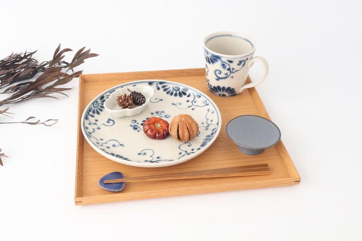 Round Plate Blue Flower Annan21cm/8.3in | Mino Ware