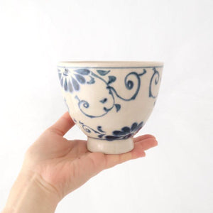 Small Donbiri Blue Flower Annan 12cm/4.7in | Kobachi Mino Ware