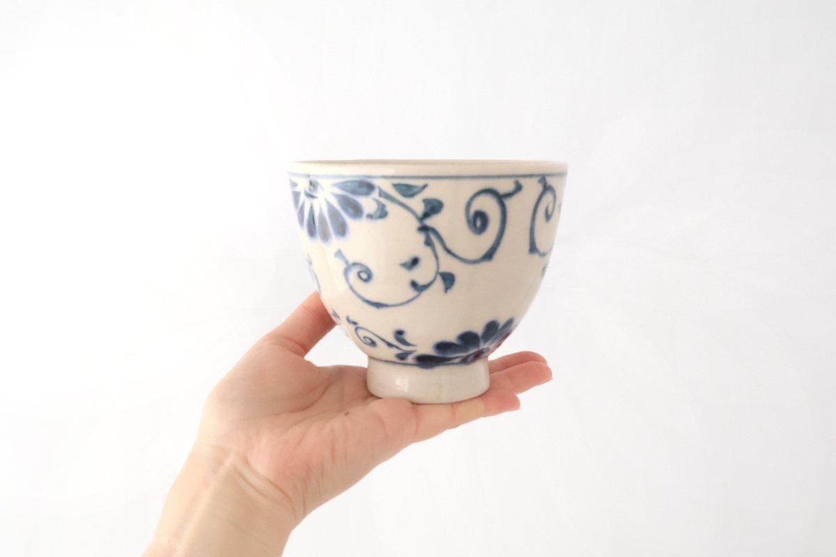 Small Donbiri Blue Flower Annan 12cm/4.7in | Kobachi Mino Ware