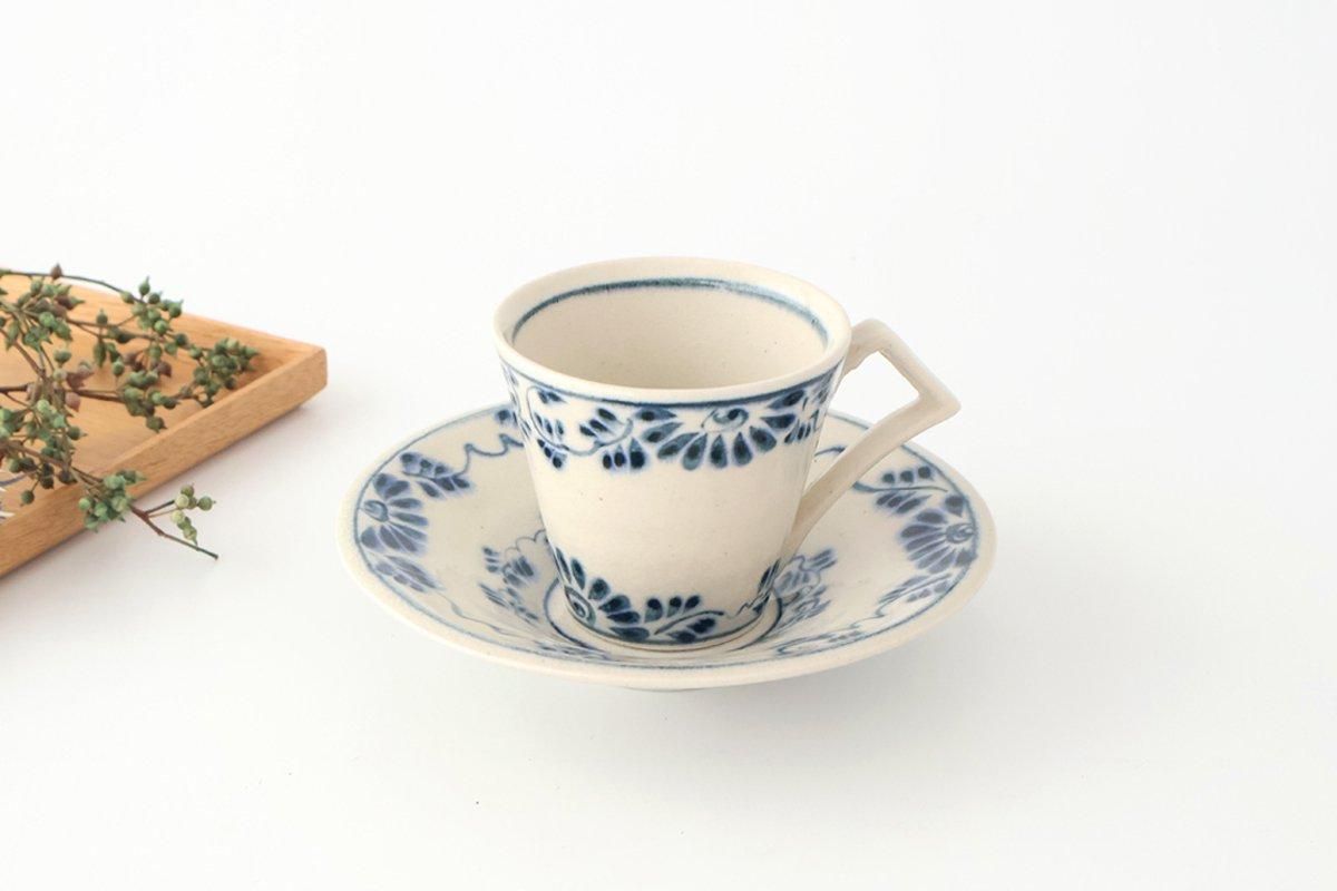 Cup and Saucer Blue Flower Annan | Mino Ware