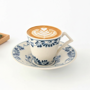 Cup and Saucer Blue Flower Annan | Mino Ware