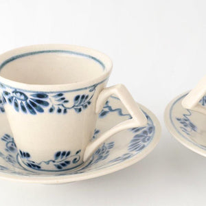 Cup and Saucer Blue Flower Annan | Mino Ware