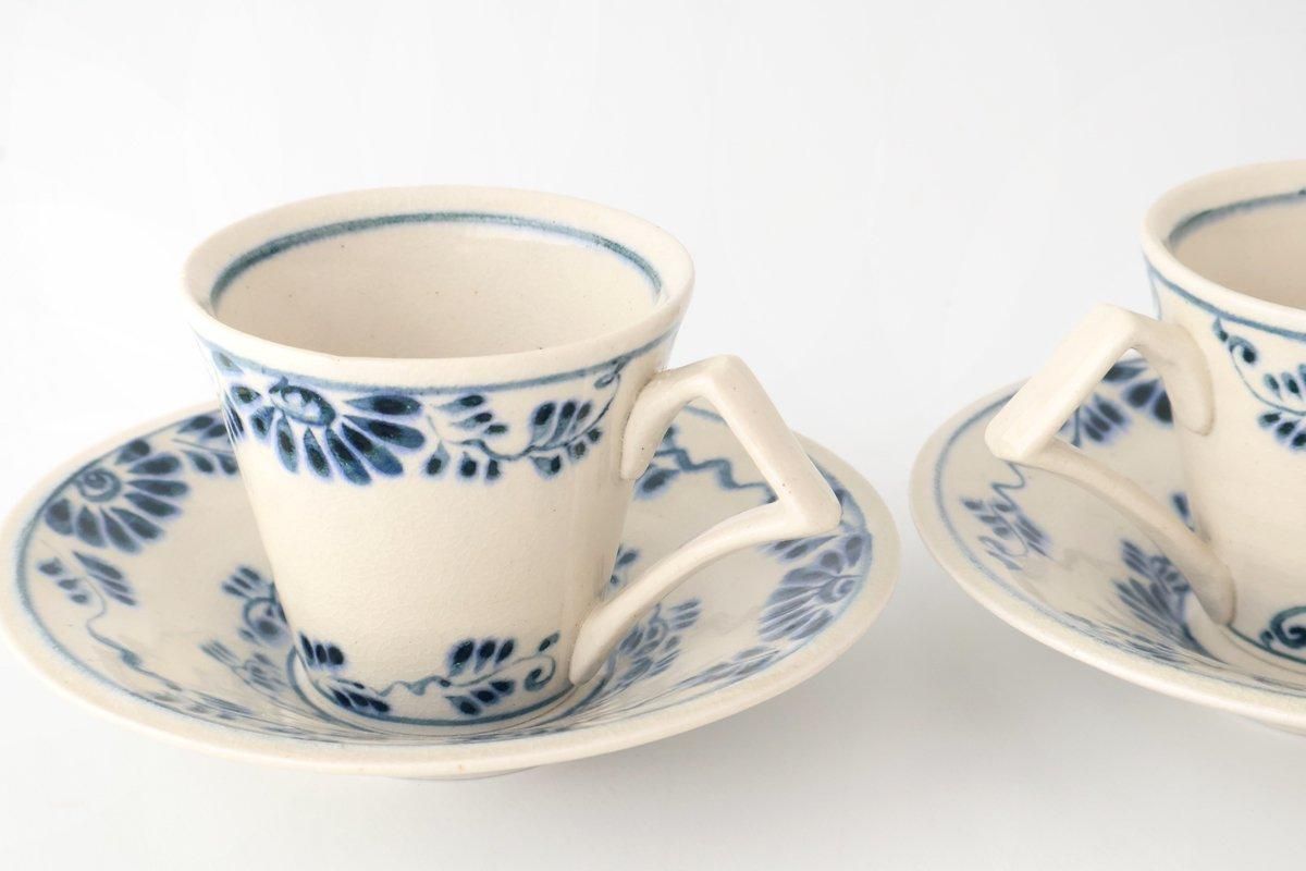Cup and Saucer Blue Flower Annan | Mino Ware