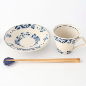 Cup and Saucer Blue Flower Annan | Mino Ware
