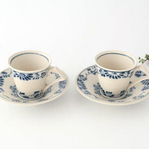 Cup and Saucer Blue Flower Annan | Mino Ware