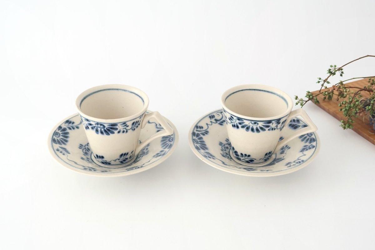 Cup and Saucer Blue Flower Annan | Mino Ware