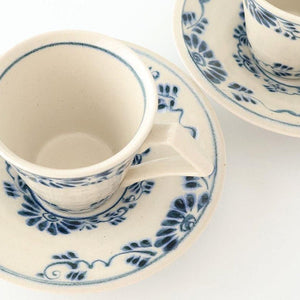 Cup and Saucer Blue Flower Annan | Mino Ware