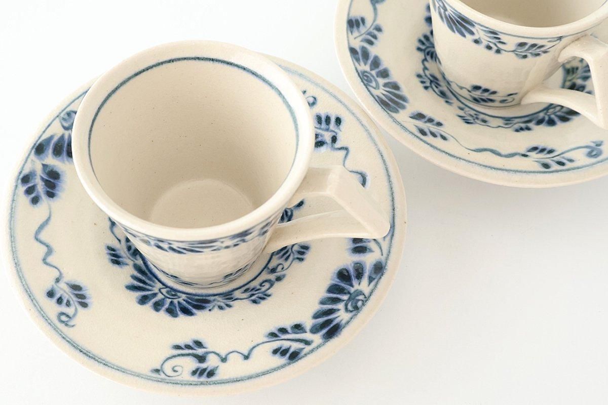 Cup and Saucer Blue Flower Annan | Mino Ware