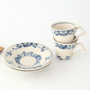 Cup and Saucer Blue Flower Annan | Mino Ware