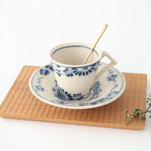Cup and Saucer Blue Flower Annan | Mino Ware