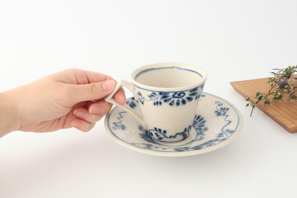Cup and Saucer Blue Flower Annan | Mino Ware