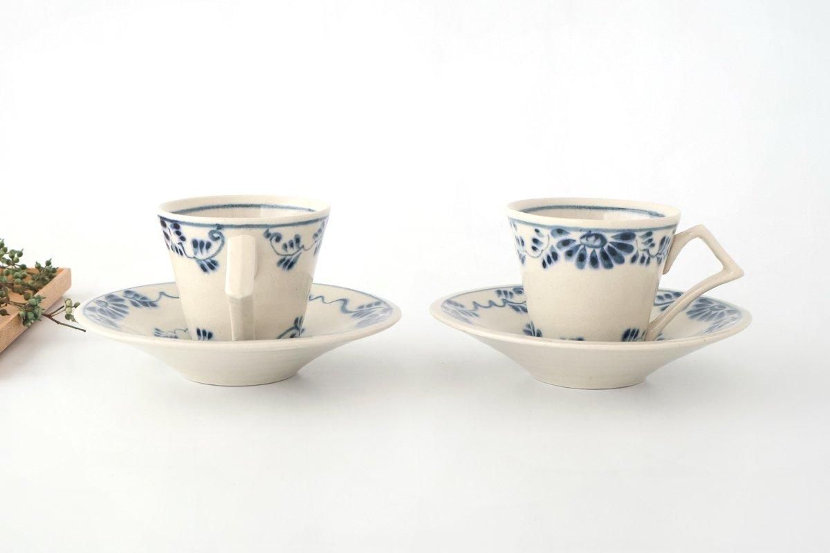 Cup and Saucer Blue Flower Annan | Mino Ware