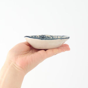 Oval Small Bowl Blue Flower Annan | Mino Ware