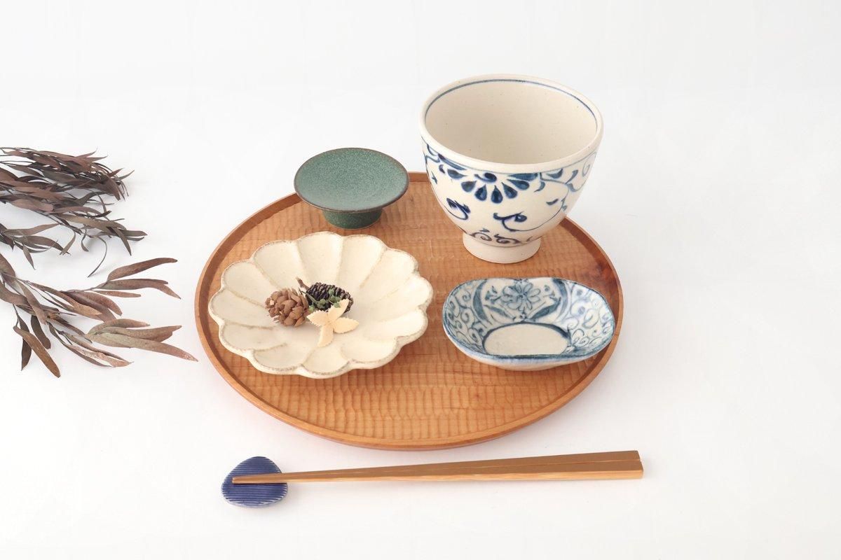 Oval Small Bowl Blue Flower Annan | Mino Ware