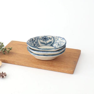 Oval Small Bowl Blue Flower Annan | Mino Ware