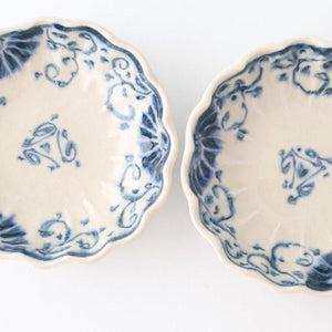 Small Chrysanthemum-shaped Bowl Blue Flower Annan | Mino Ware