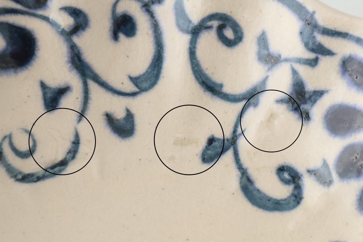 Small Chrysanthemum-shaped Bowl Blue Flower Annan | Mino Ware