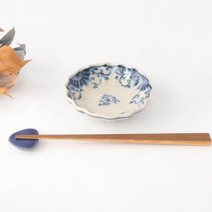 Small Chrysanthemum-shaped Bowl Blue Flower Annan | Mino Ware