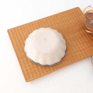 Small Chrysanthemum-shaped Bowl Blue Flower Annan | Mino Ware