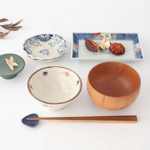 Small Chrysanthemum-shaped Bowl Blue Flower Annan | Mino Ware