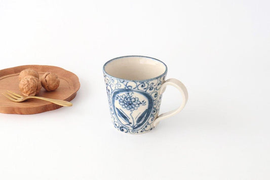 Mug Blue Big Flower Annan | Mino Ware