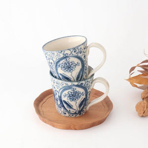 Mug Blue Big Flower Annan | Mino Ware