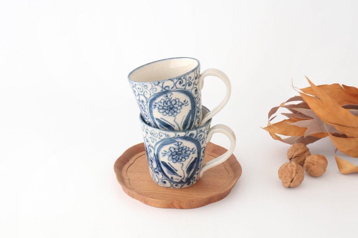 Mug Blue Big Flower Annan | Mino Ware