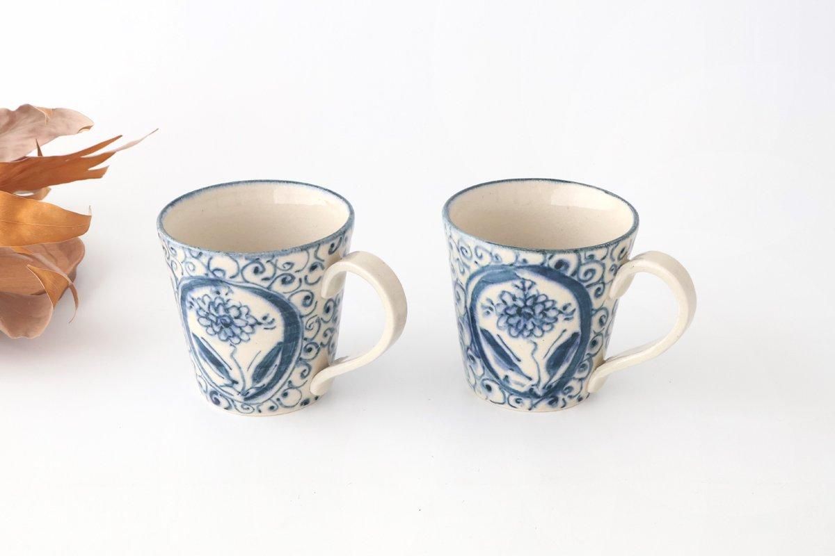 Mug Blue Big Flower Annan | Mino Ware