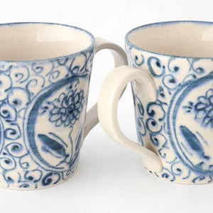 Mug Blue Big Flower Annan | Mino Ware