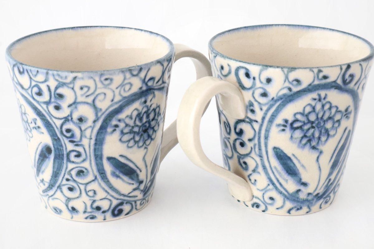 Mug Blue Big Flower Annan | Mino Ware