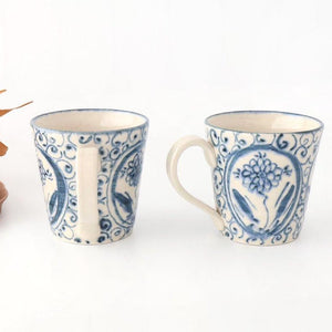 Mug Blue Big Flower Annan | Mino Ware