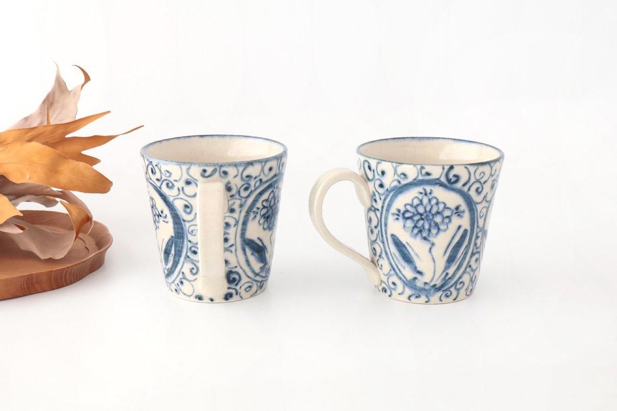 Mug Blue Big Flower Annan | Mino Ware