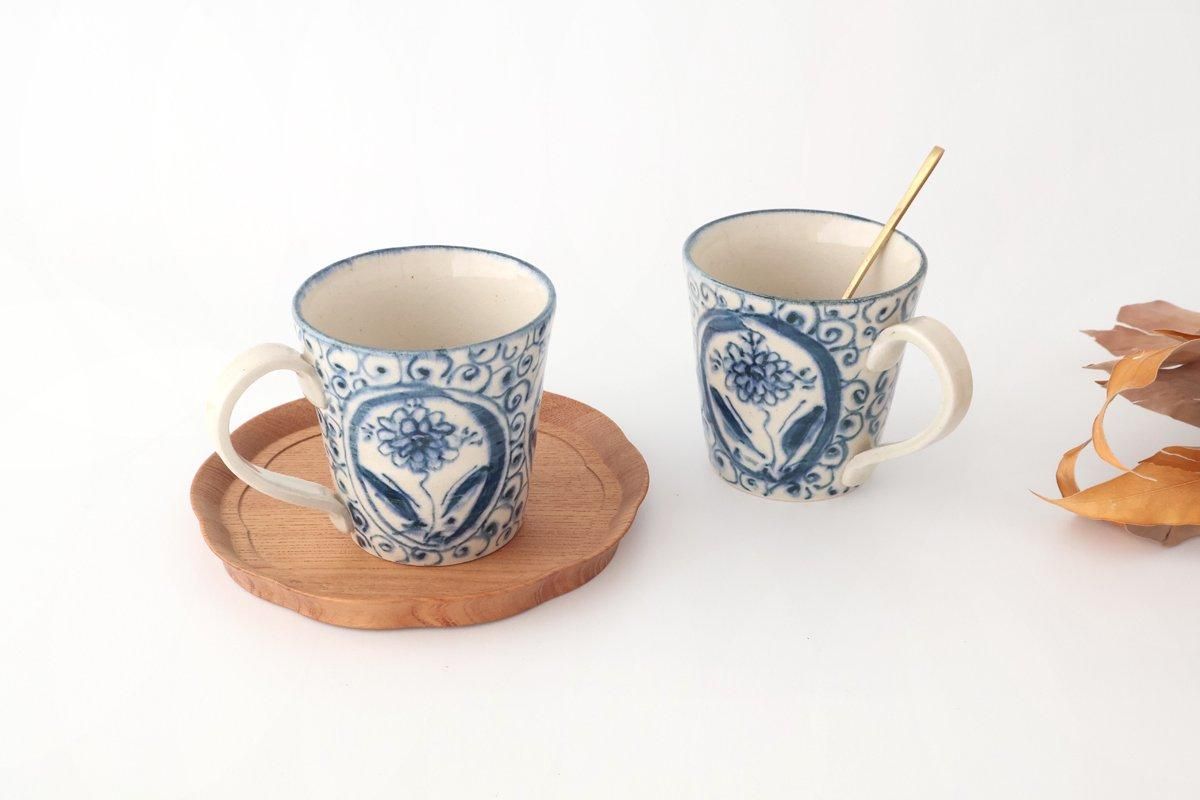 Mug Blue Big Flower Annan | Mino Ware