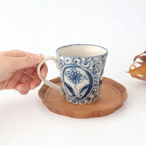Mug Blue Big Flower Annan | Mino Ware